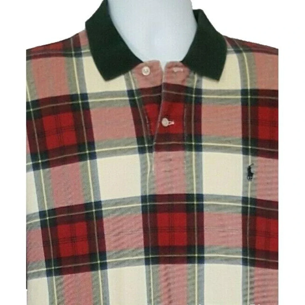 Polo By Ralph Lauren Polo Shirt Men's Large Long Sleeve Plaid Vintage